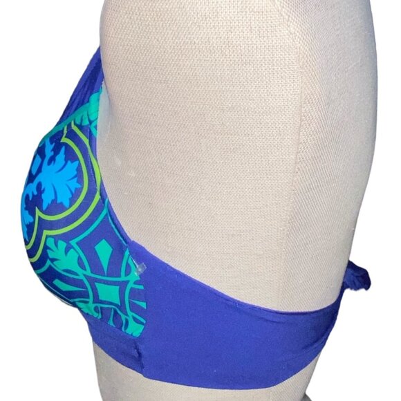 Stylus Swimwear S Top Women Blue Green Nylon Spandex - Picture 2 of 7